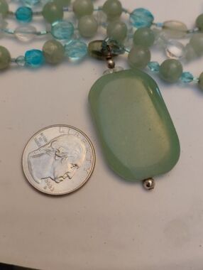 vintage glass beads set in .925 sterling with natural stone